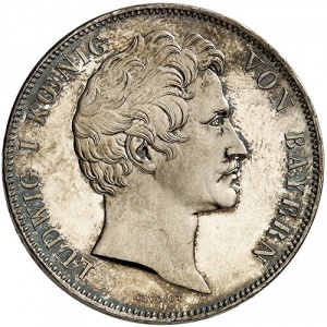 Аверс монеты Бавария, 2 талера, 1838, Новое административное деление Баварии