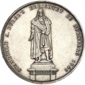 Реверс монеты Бавария, 2 талера, 1840, Альбрехт Дюрер