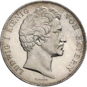 Аверс монеты Бавария, 2 талера, 1841, Иоганн Пауль Фридрих Рихтер