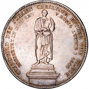 Реверс монеты Бавария, 2 талера, 1848, Кристоф Виллибальд Глюк