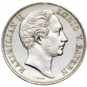 Аверс монеты Бавария, 2 талера, 1854, Выставка немецкой продукции в Стеклянном дворце