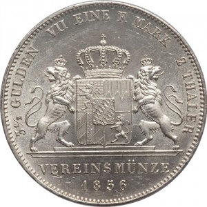 Реверс монеты Бавария, 2 талера, 1849-1856