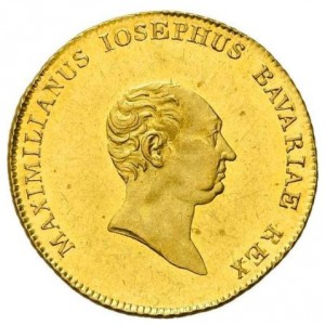 Аверс монеты Бавария, 1 дукат, 1821, Надпись на реверсе «EX AURO ISARAE»
