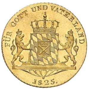 Реверс монеты Бавария, 1 дукат, 1823-1825