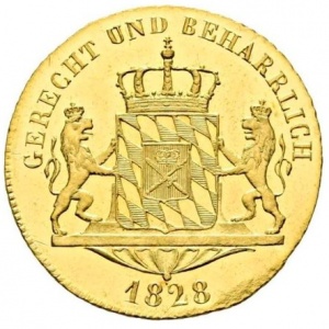 Реверс монеты Бавария, 1 дукат, 1826-1828