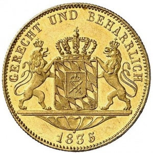 Реверс монеты Бавария, 1 дукат, 1828-1835
