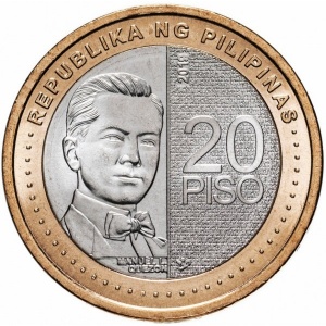 Аверс монеты Филиппины, 20 писо, 2019-2021