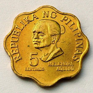 Аверс монеты Филиппины, 5 сентимо, 1975-1978