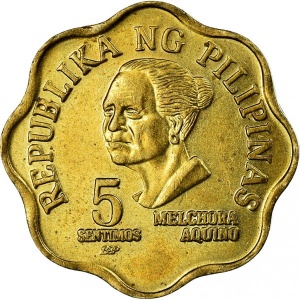 Аверс монеты Филиппины, 5 сентимо, 1979-1982