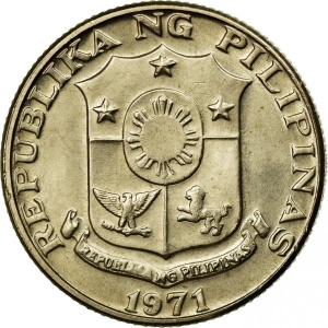 Аверс монеты Филиппины, 25 сентимо, 1967-1974