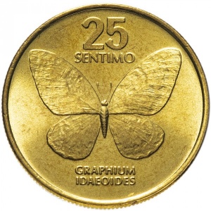 Реверс монеты Филиппины, 25 сентимо, 1983-1990