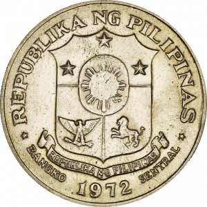 Аверс монеты Филиппины, 1 писо, 1972-1974