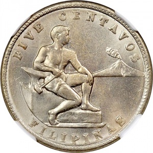 Реверс монеты Филиппины, 5 сентаво, 1937-1941