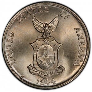 Аверс монеты Филиппины, 5 сентаво, 1944-1945