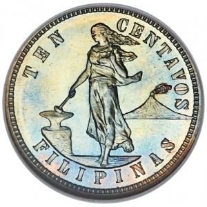 Реверс монеты Филиппины, 10 сентаво, 1903-1906