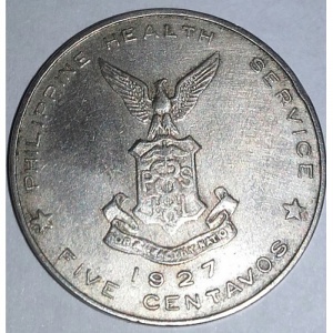 Реверс монеты Филиппины, 5 сентаво, 1927