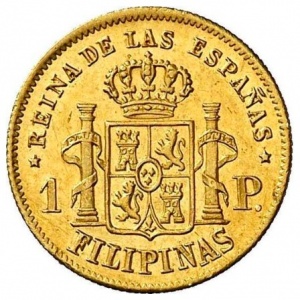 Реверс монеты Филиппины, 1 песо, 1861-1868