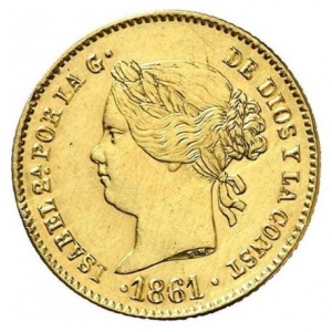 Аверс монеты Филиппины, 2 песо, 1861-1868