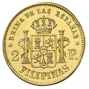 Реверс монеты Филиппины, 2 песо, 1861-1868