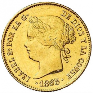 Аверс монеты Филиппины, 4 песо, 1861-1868