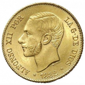 Аверс монеты Филиппины, 4 песо, 1880-1885