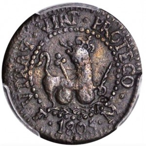 Реверс монеты Филиппины, 1 кварто, 1798-1807