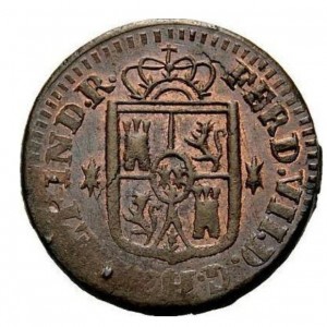 Аверс монеты Филиппины, 1 кварто, 1817-1830