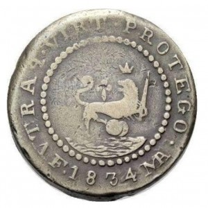 Реверс монеты Филиппины, 1 кварто, 1834