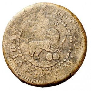 Реверс монеты Филиппины, 2 кварто, 1834