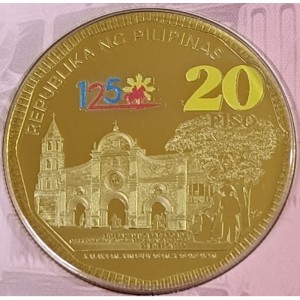 Аверс монеты Филиппины, 20 писо, 2023, 125 лет независимости Филиппин