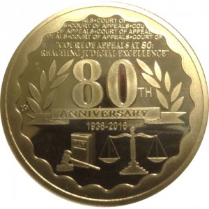 Реверс монеты Филиппины, 80 писо, 2016, 80 лет суду апелляционной инстанции
