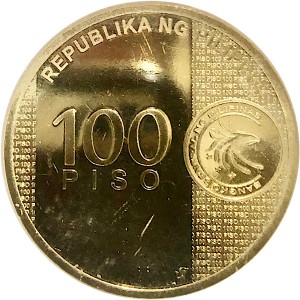 Аверс монеты Филиппины, 100 писо, 2016, 100 лет Филлипинскому трастовому банку