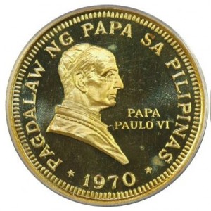 Аверс монеты Филиппины, 1 писо, 1970, Визит Папы Павла VI