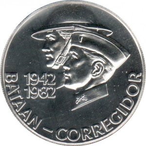 Реверс монеты Филиппины, 50 писо, 1982, 40 лет Битве за Коррехидор