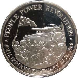 Реверс монеты Филиппины, 500 писо, 1988, Жёлтая революция