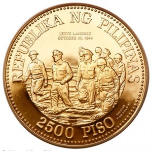 Аверс монеты Филиппины, 2500 писо, 1980, 100 лет со дня рождения генерала Дугласа Макартура