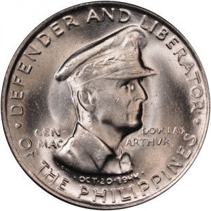 Реверс монеты Филиппины, 50 сентаво, 1947, Генерал Дуглас Макартур
