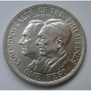 Реверс монеты Филиппины, 1 песо, 1936, Создание Содружества /надпись "nov 15 1935" над головами/
