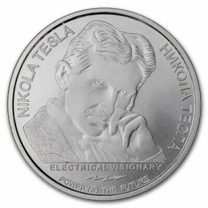 Реверс монеты Сербия, 100 динаров, 2021, Никола Тесла - Свободная энергия