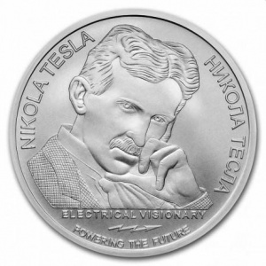 Реверс монеты Сербия, 100 динаров, 2022, Никола Тесла - Генератор озона