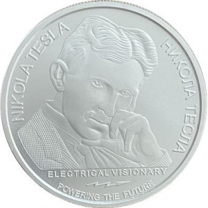 Реверс монеты Сербия, 100 динаров, 2023, Никола Тесла - Тайна Вселенной