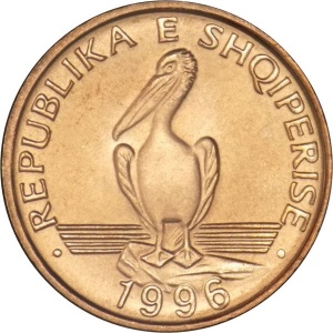 Аверс монеты Албания, 1 лек, 1996