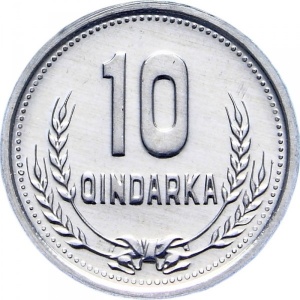 Реверс монеты Албания, 10 киндарок, 1988