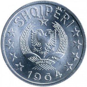 Аверс монеты Албания, 50 киндарок, 1964