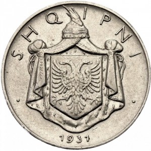 Аверс монеты Албания, ½ лека, 1930-1931