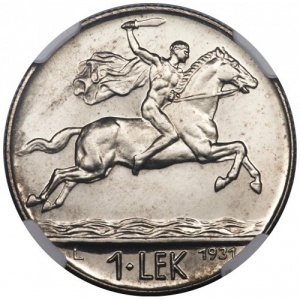 Реверс монеты Албания, 1 лек, 1926-1931