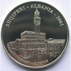 Аверс монеты Албания, 50 леков, 2001, 500 лет "Давиду" Микеланджело