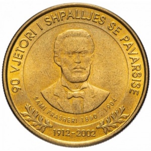 Аверс монеты Албания, 50 леков, 2002, 90 лет Декларации о независимости