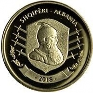 Реверс монеты Албания, 50 леков, 2018, 550 лет со дня смерти Георгия Кастриоти Скандербега