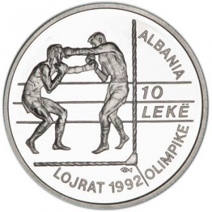 Реверс монеты Албания, 10 леков, 1992, XXV Летние Олимпийские игры, Барселона 1992